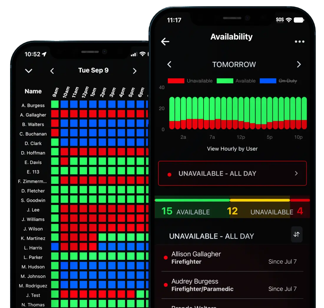 Availability scheduling — additional app view