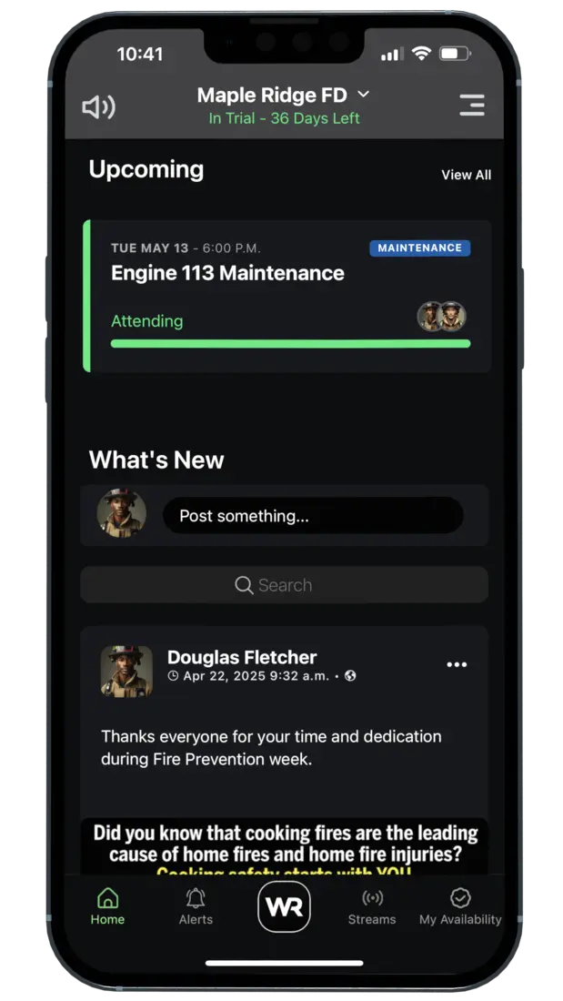 Announcement newsfeed — additional app view