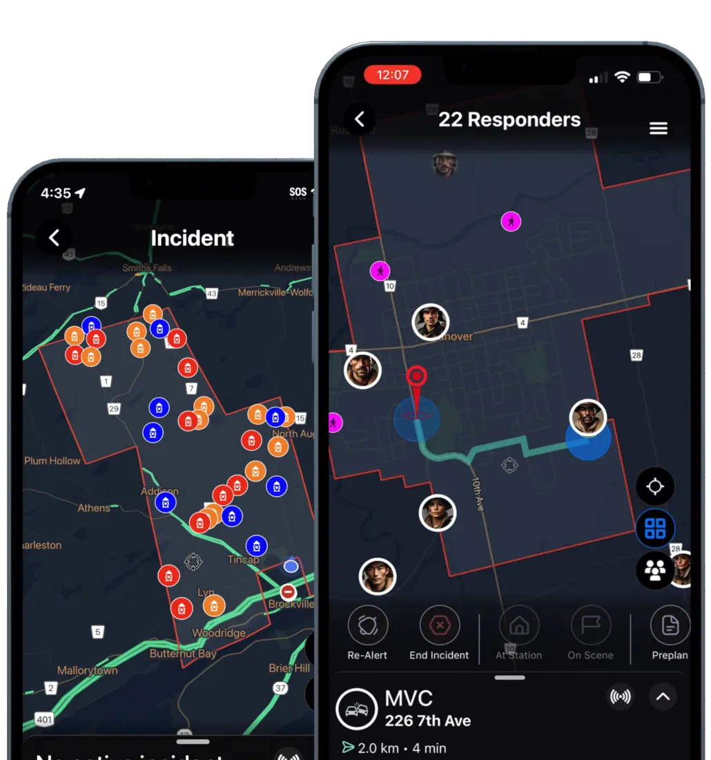 Who's Responding — live incident and responder tracking on the map
